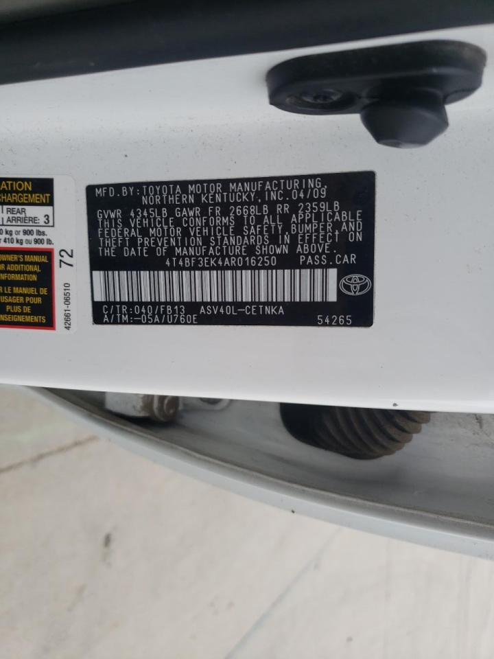 Photo 10 from auction – 2010 TOYOTA CAMRY BASE with VIN 4T4BF3EK4AR016250