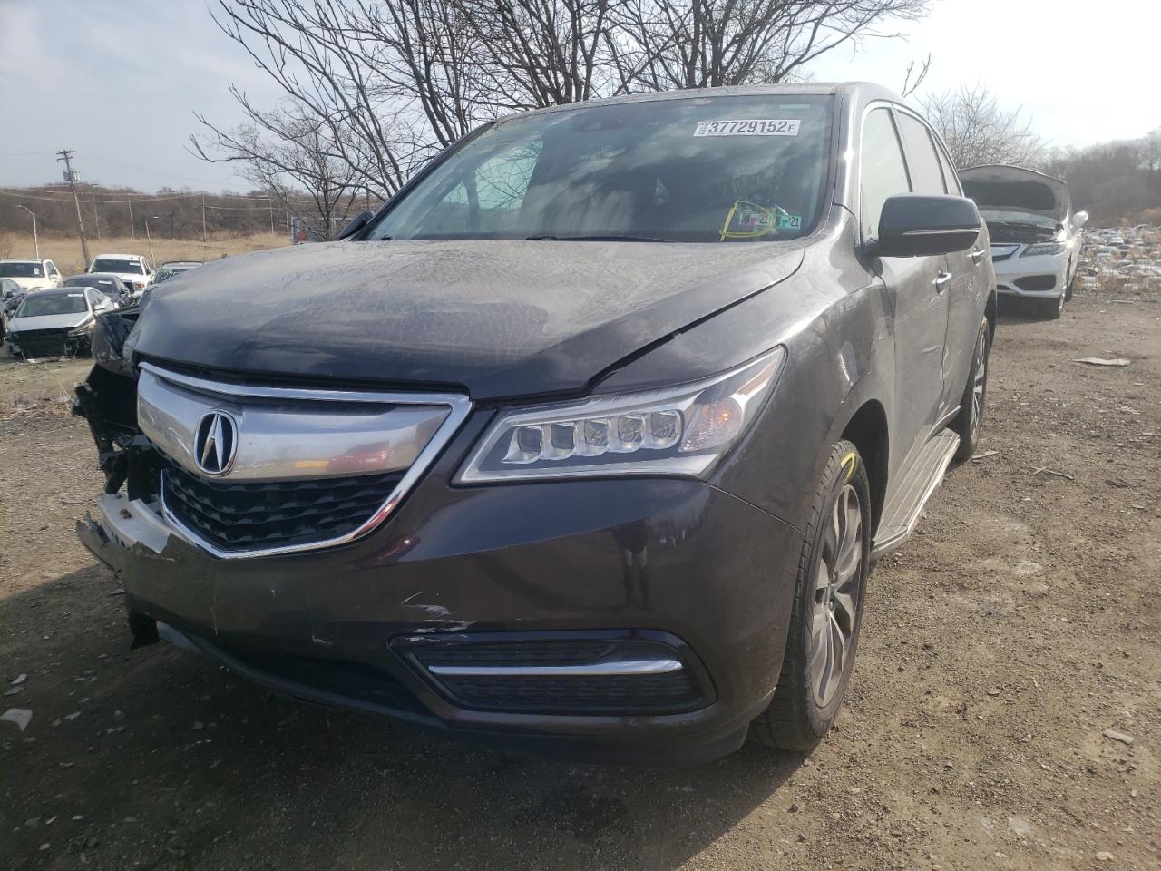 Photo 2 from auction – 2014 ACURA MDX TECHNO with VIN 5FRYD4H44EB049070