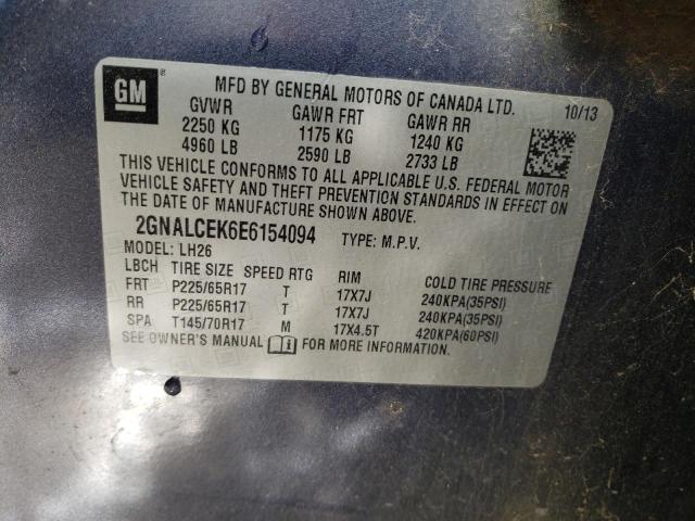 Photo 10 from auction – 2014 CHEVROLET EQUINOX LT with VIN 2GNALCEK6E6154094