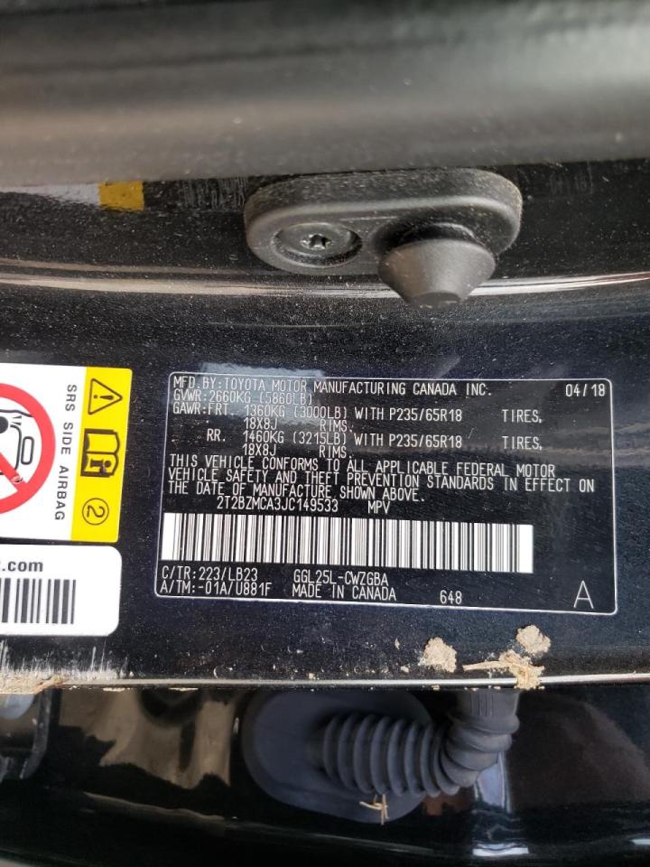 Photo 10 from auction – 2018 LEXUS RX 350 BAS with VIN 2T2BZMCA3JC149533