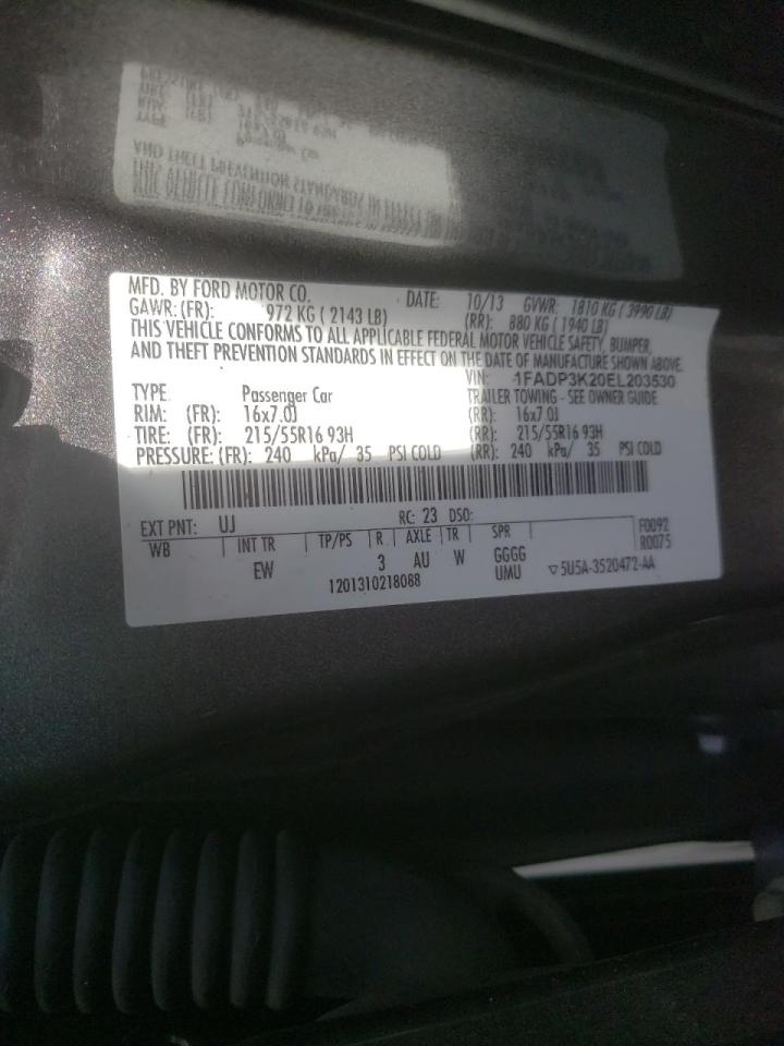 Фото 10 с аукциона – 2014 FORD FOCUS SE с VIN 1FADP3K20EL203530