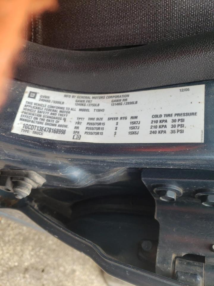 Photo 10 from auction – 2007 CHEVROLET COLORADO with VIN 1GCDT13E478168998