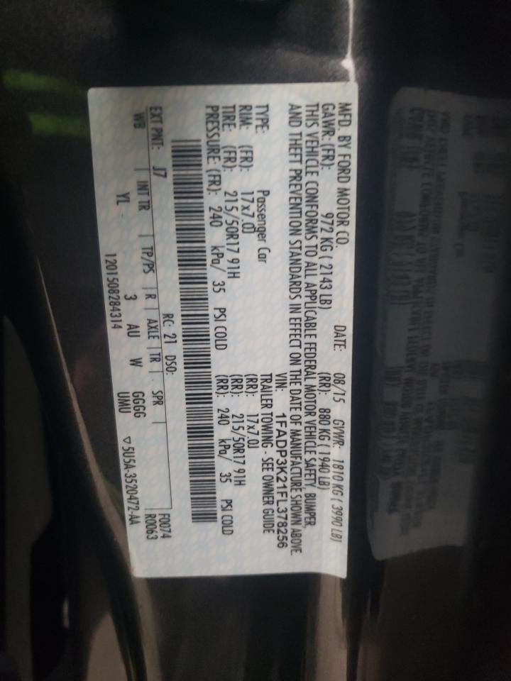Photo 10 from auction – 2015 FORD FOCUS SE with VIN 1FADP3K21FL378256