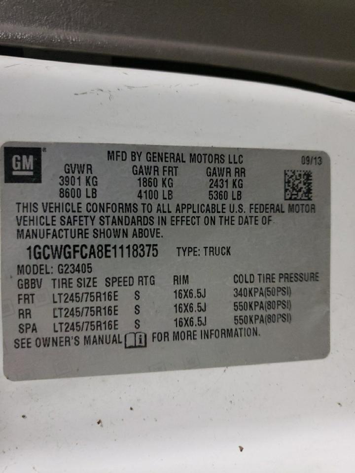 Photo 10 from auction – 2014 CHEVROLET EXPRESS G2 with VIN 1GCWGFCA8E1118375