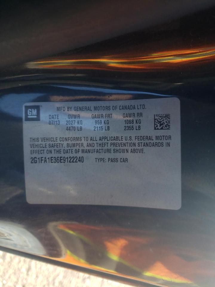 Photo 10 from auction – 2014 CHEVROLET CAMARO LS with VIN 2G1FA1E36E9122240