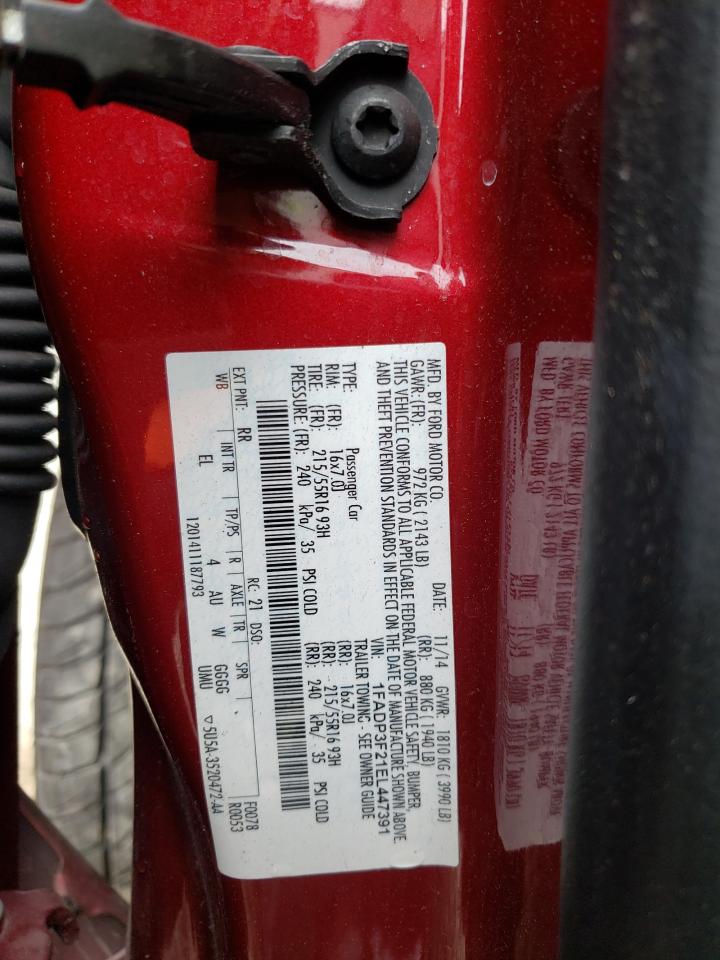 Foto 10 de la subasta – 2014 FORD FOCUS SE con VIN 1FADP3F21EL447391