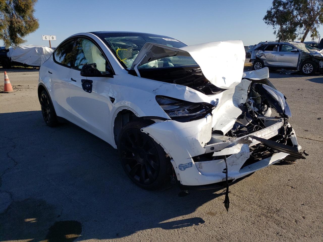 TESLA MODEL Y 2021 with VIN 5YJYGDED3MF103728 - Photo from auction