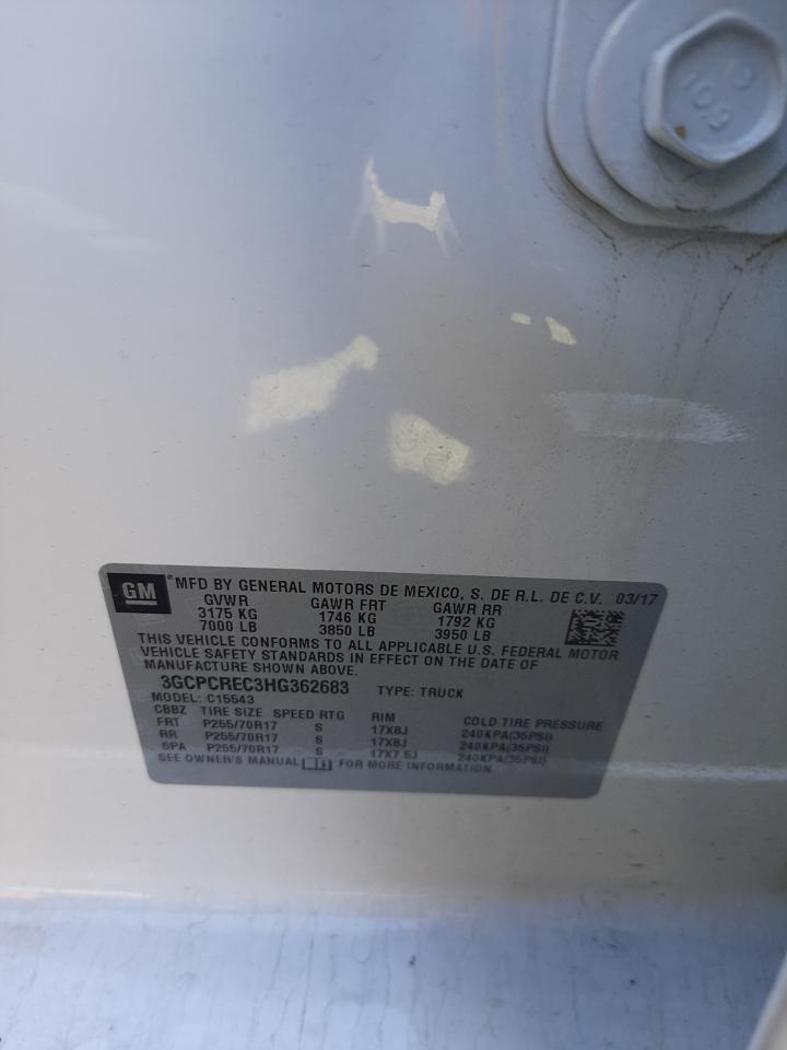 Photo 10 from auction – 2017 CHEVROLET SILVERADO with VIN 3GCPCREC3HG362683