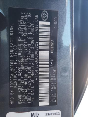 Photo 10 from auction – 2010 TOYOTA CAMRY BASE with VIN 4T1BF3EK6AU088822