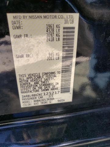 Photo 10 from auction – 2019 NISSAN ALTIMA S with VIN 1N4BL4BV2KC125217