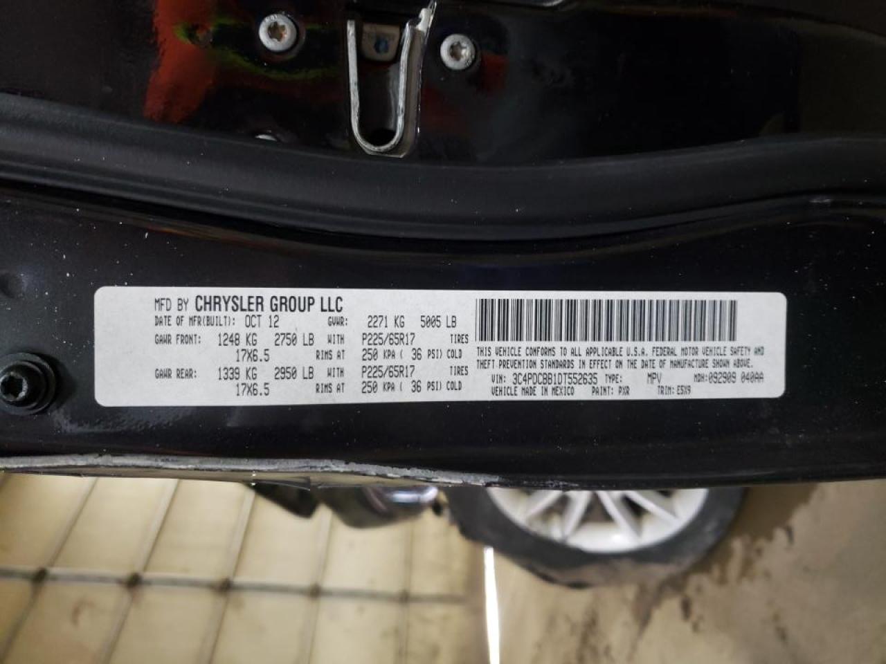 Photo 10 from auction – 2013 DODGE JOURNEY SX with VIN 3C4PDCBB1DT552635