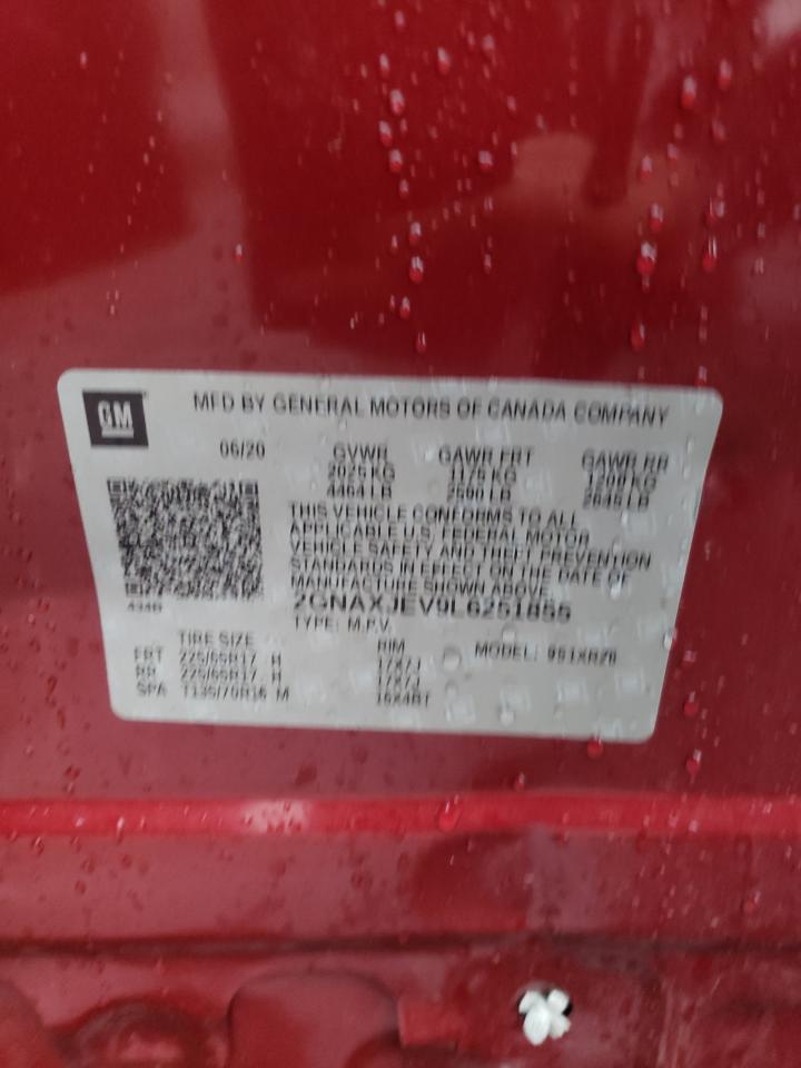 Photo 10 from auction – 2020 CHEVROLET EQUINOX LT with VIN 2GNAXJEV9L6251855
