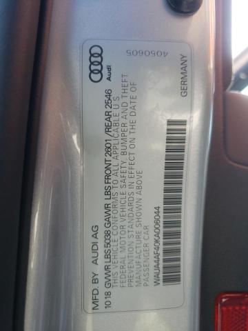 Photo 10 from auction – 2019 AUDI S4 PREMIUM with VIN WAUA4AF40KA006044