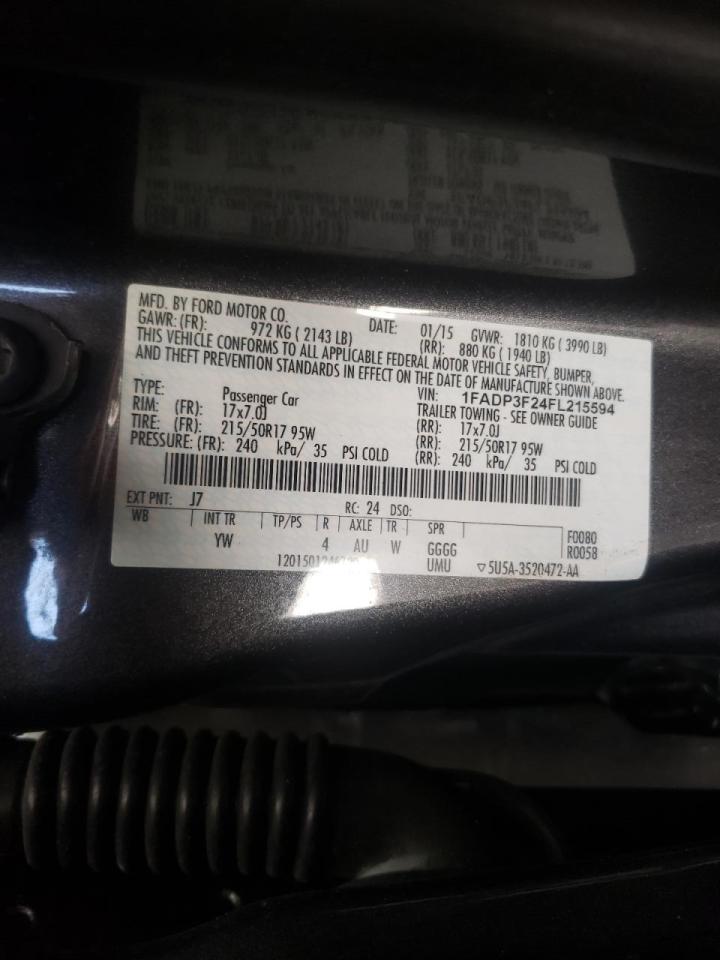 Photo 10 from auction – 2015 FORD FOCUS SE with VIN 1FADP3F24FL215594