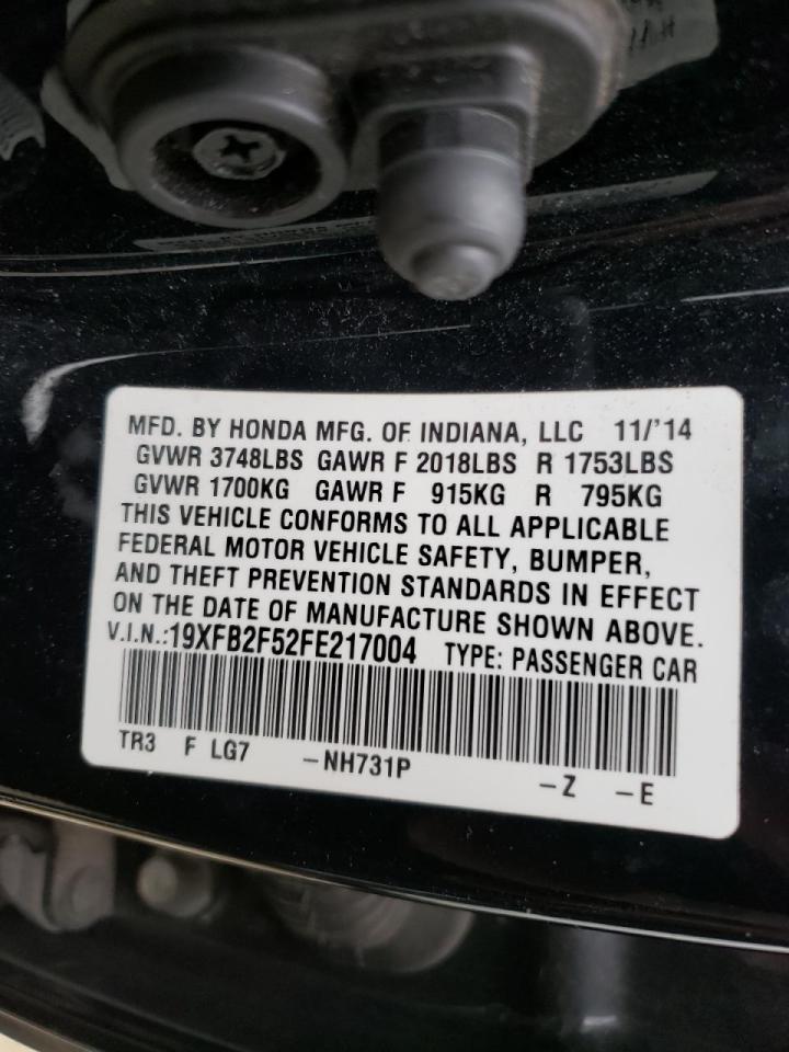 Photo 10 from auction – 2015 HONDA CIVIC LX with VIN 19XFB2F52FE217004