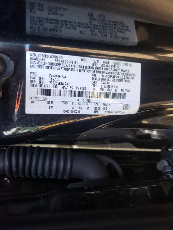 Photo 10 from auction – 2014 FORD FOCUS SE with VIN 1FADP3F24EL226836