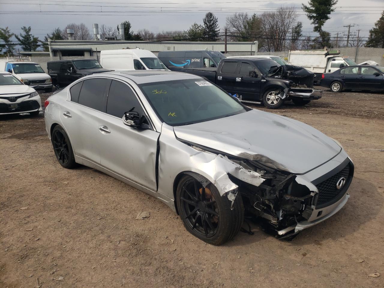 INFINITI Q50 BASE 2014 with VIN JN1BV7AR8EM697338 - Photo from auction