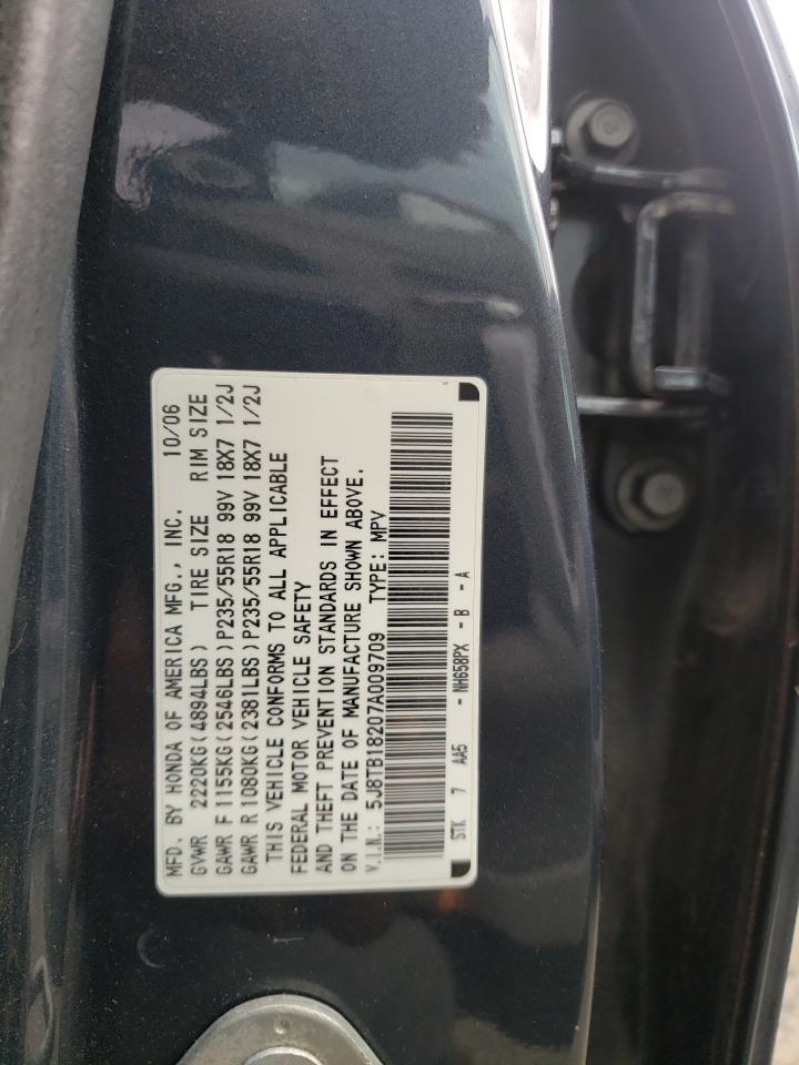 Photo 10 from auction – 2007 ACURA RDX with VIN 5J8TB18207A009709