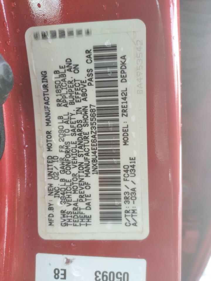 Photo 10 from auction – 2010 TOYOTA COROLLA BA with VIN 1NXBU4EE6AZ355687