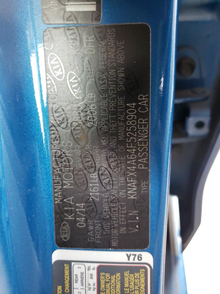 Photo 10 from auction – 2015 KIA FORTE LX with VIN KNAFX4A64F5258904