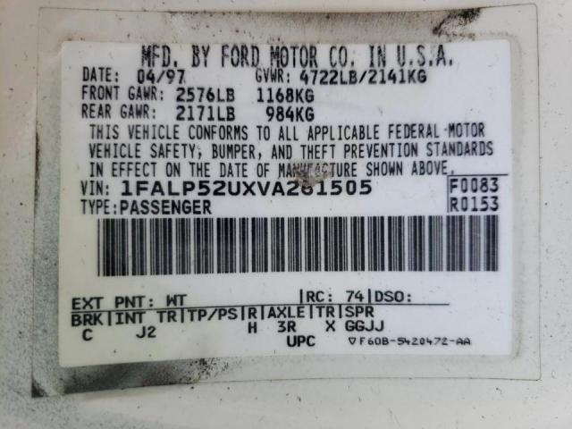 Zdjęcie 10 z aukcji – 1997 FORD TAURUS GL z VIN 1FALP52UXVA261505