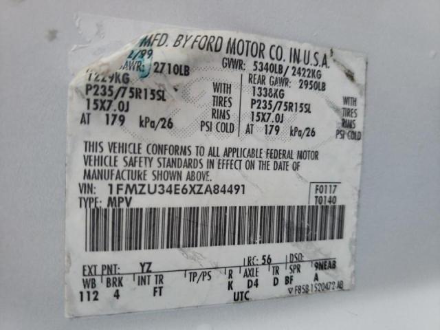 Фото 10 с аукциона – 1999 FORD EXPLORER с VIN 1FMZU34E6XZA84491