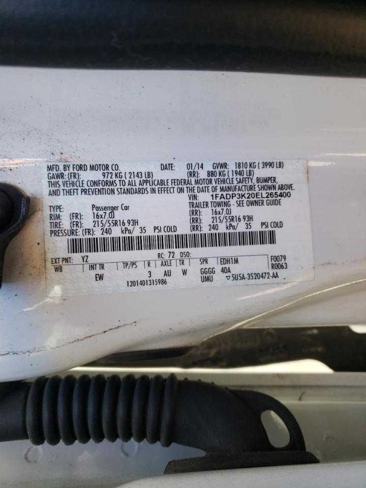Photo 10 from auction – 2014 FORD FOCUS SE with VIN 1FADP3K20EL265400