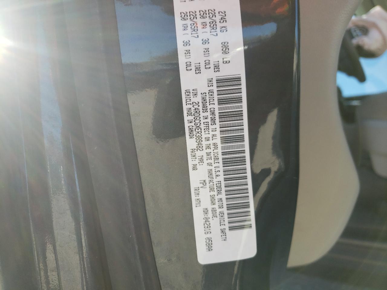 Photo 10 from auction – 2014 DODGE GRAND CARA with VIN 2C4RDGCGXER389482