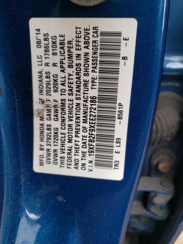 Photo 10 from auction – 2014 HONDA CIVIC EXL with VIN 19XFB2F9XEE272186