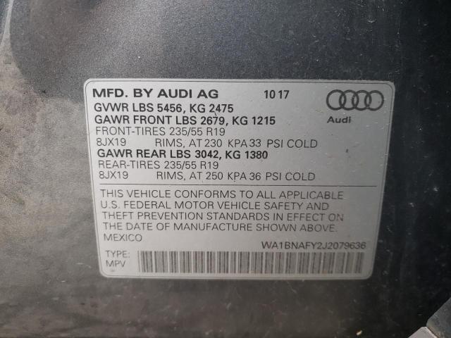 Photo 10 from auction – 2018 AUDI Q5 PREMIUM with VIN WA1BNAFY2J2079636
