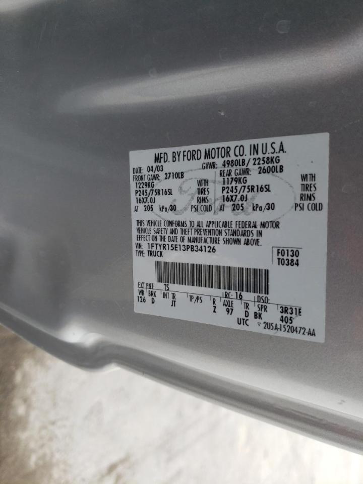 Photo 10 from auction – 2003 FORD RANGER SUP with VIN 1FTYR15E13PB34126