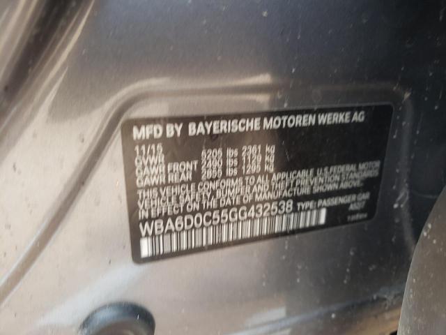 Photo 10 from auction – 2016 BMW 640 I GRAN with VIN WBA6D0C55GG432538
