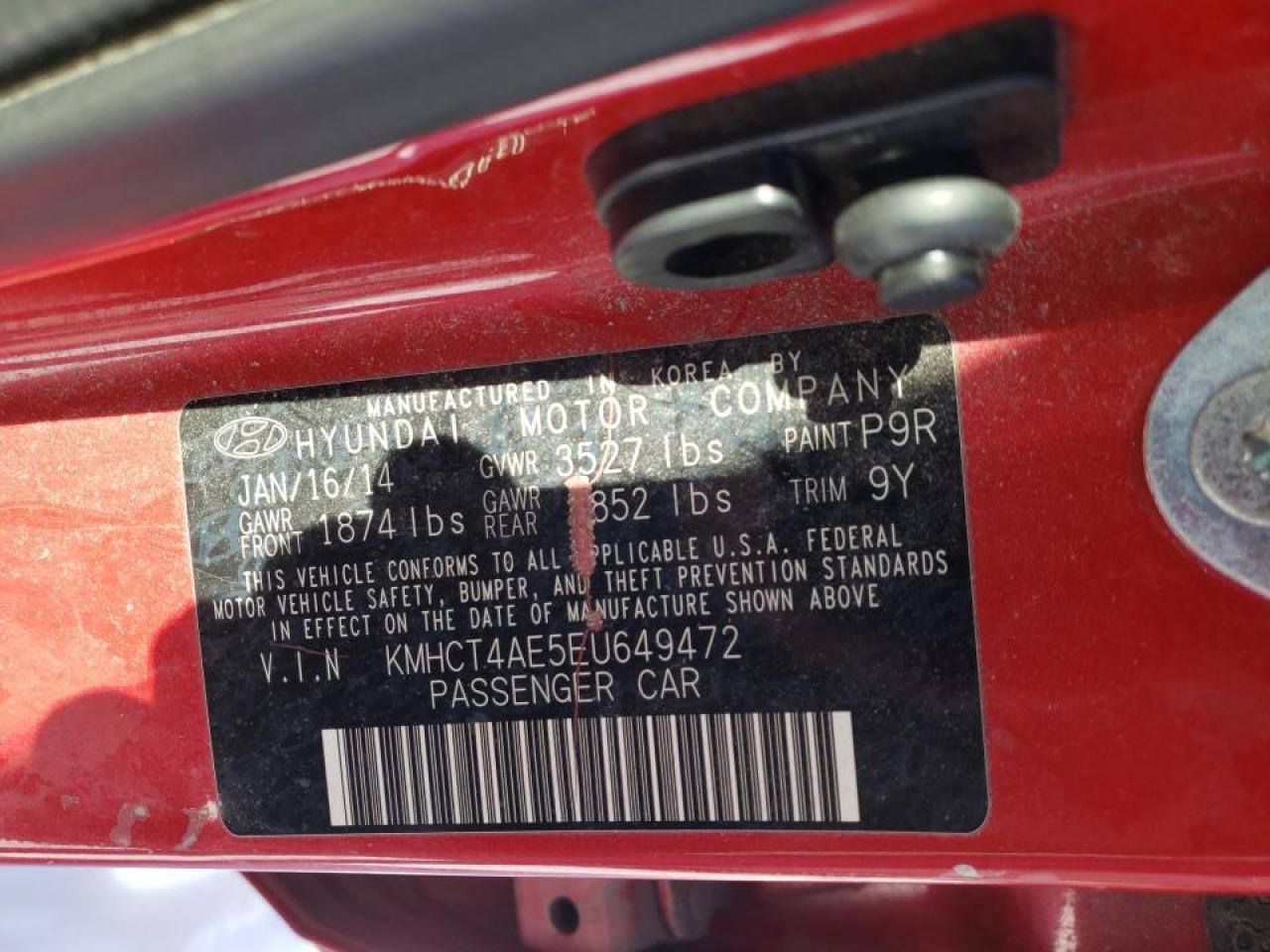 Photo 10 from auction – 2014 HYUNDAI ACCENT GLS with VIN KMHCT4AE5EU649472