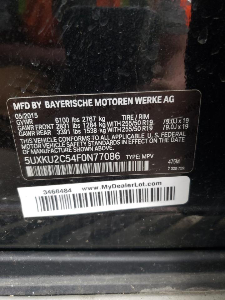 Photo 10 from auction – 2015 BMW X6 XDRIVE3 with VIN 5UXKU2C54F0N77086