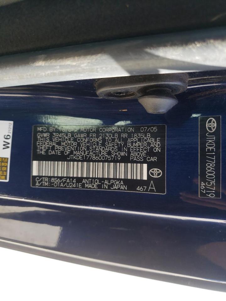 Photo 10 from auction – 2006 TOYOTA SCION TC with VIN JTKDE177860075719