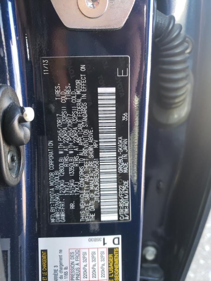 Photo 10 from auction – 2014 TOYOTA 4RUNNER SR with VIN JTEZU5JRXE5069581