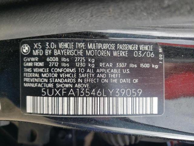 Photo 10 from auction – 2006 BMW X5 3.0I with VIN 5UXFA13546LY39059