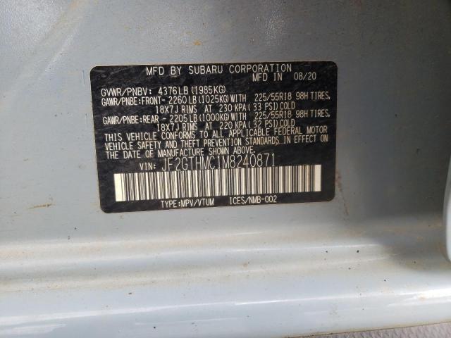 Photo 10 from auction – 2021 SUBARU CROSSTREK with VIN JF2GTHMC1M8240871
