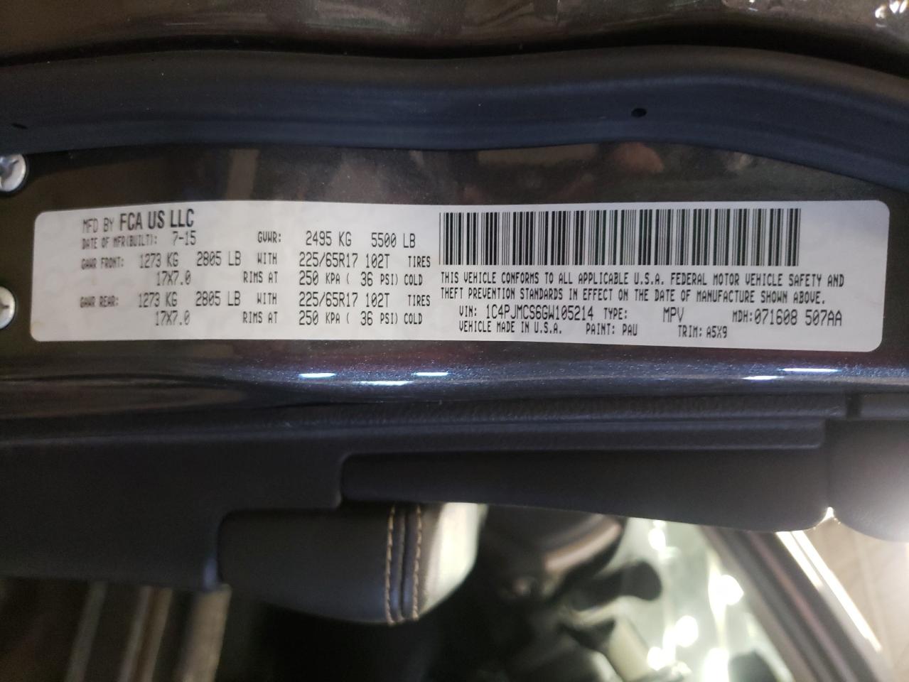 Photo 10 from auction – 2016 JEEP CHEROKEE L with VIN 1C4PJMCS6GW105214