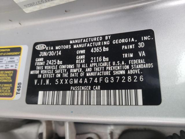 Photo 10 from auction – 2015 KIA OPTIMA with VIN 5XXGM4A74FG372826
