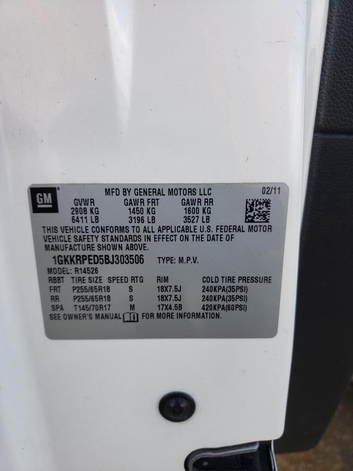 Photo 10 from auction – 2011 GMC ACADIA SLE with VIN 1GKKRPED5BJ303506
