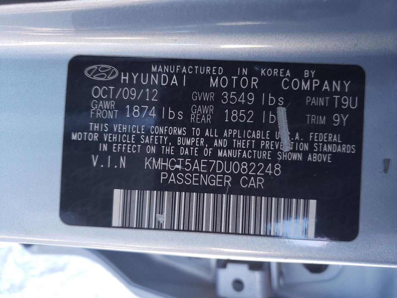 Photo 10 from auction – 2013 HYUNDAI ACCENT GLS with VIN KMHCT5AE7DU082248