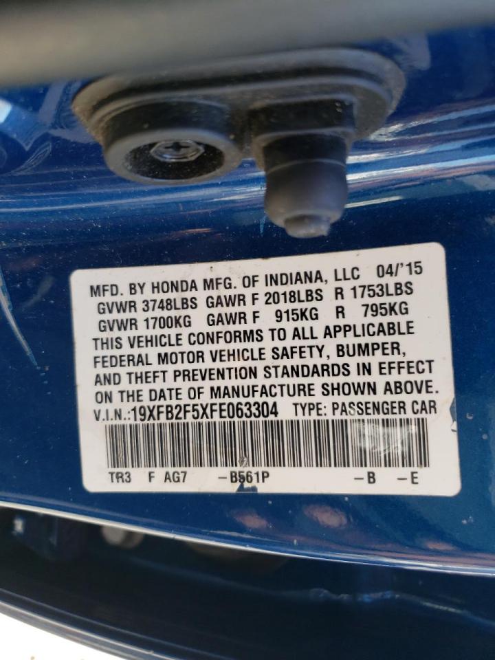 Photo 10 from auction – 2015 HONDA CIVIC LX with VIN 19XFB2F5XFE063304