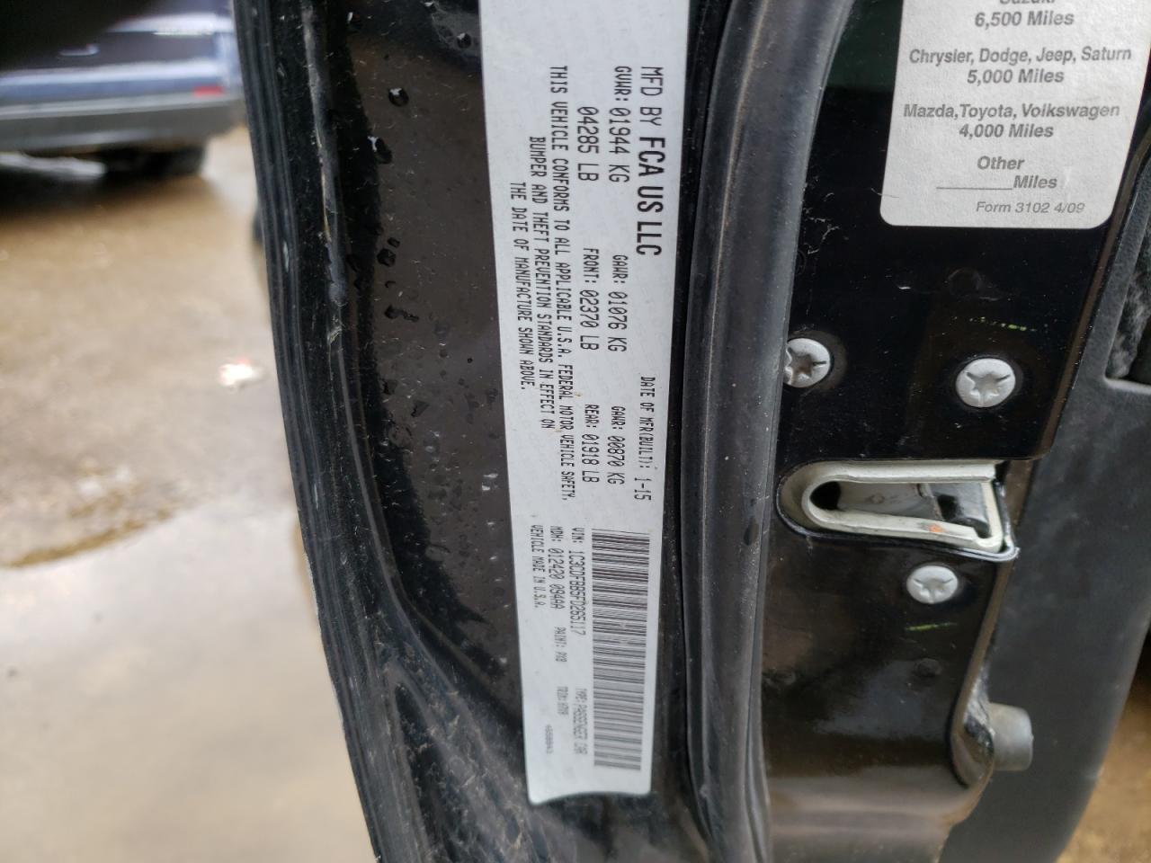 Photo 10 from auction – 2015 DODGE DART SXT with VIN 1C3CDFBB5FD265117