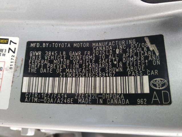 Photo 10 from auction – 2006 TOYOTA COROLLA MA with VIN 2T1KR32EX6C589467