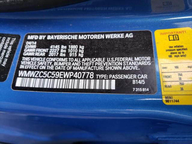 Photo 10 from auction – 2014 MINI COOPER S C with VIN WMWZC5C59EWP40778