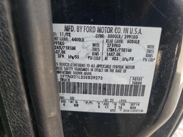 Photo 10 from auction – 2003 FORD F250 SUPER with VIN 1FTNX21L23EB29273