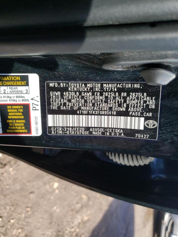 Photo 10 from auction – 2015 TOYOTA CAMRY LE with VIN 4T1BF1FKXFU895418