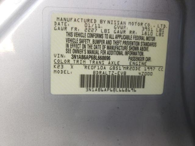 Photo 10 from auction – 2011 NISSAN SENTRA 2.0 with VIN 3N1AB6AP6BL668696