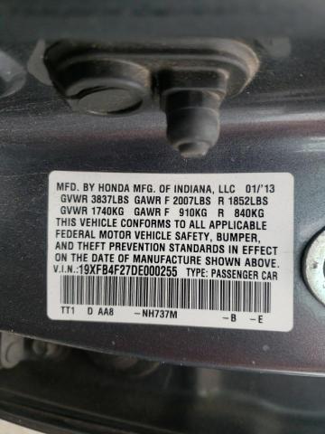 Photo 10 from auction – 2013 HONDA CIVIC HYBR with VIN 19XFB4F27DE000255